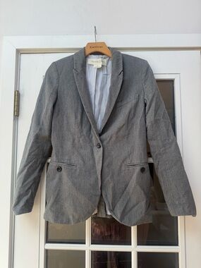 Treasure & Bond Gray Pinstripe-Lined Blazer